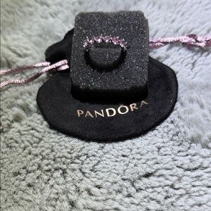 Pandora Pink Heart Eternity Band - Size 7